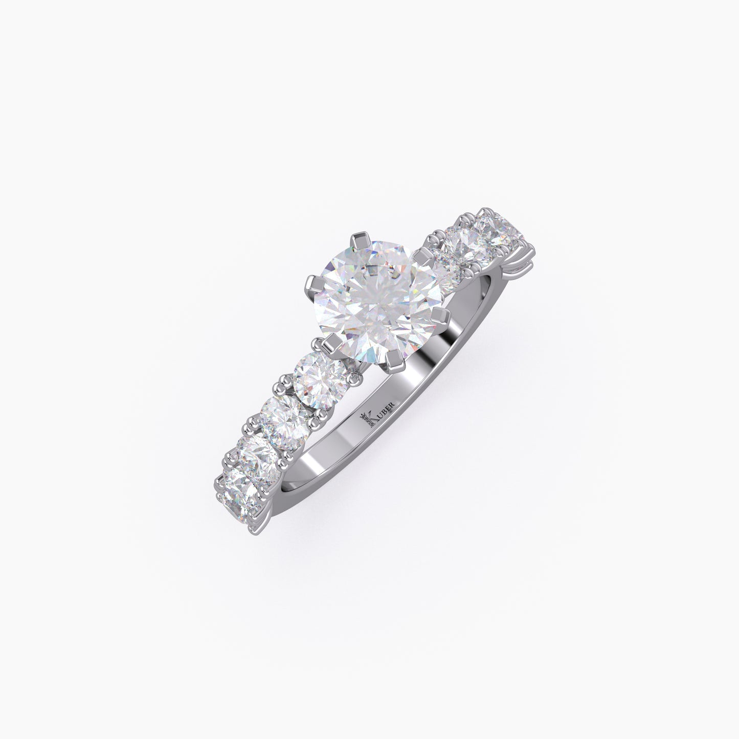 U Prong Round Shape Lab Grown Diamond Engagement Ring