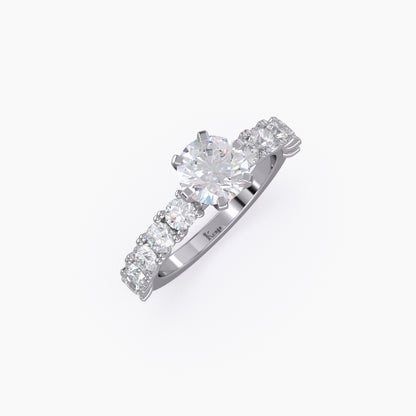 U Prong Round Shape Lab Grown Diamond Engagement Ring