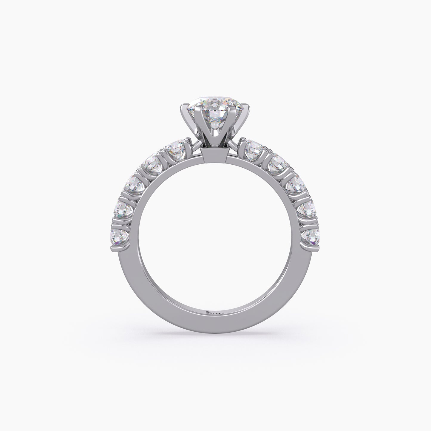 U Prong Round Shape Lab Grown Diamond Engagement Ring