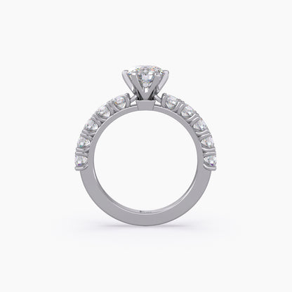 U Prong Round Shape Lab Grown Diamond Engagement Ring