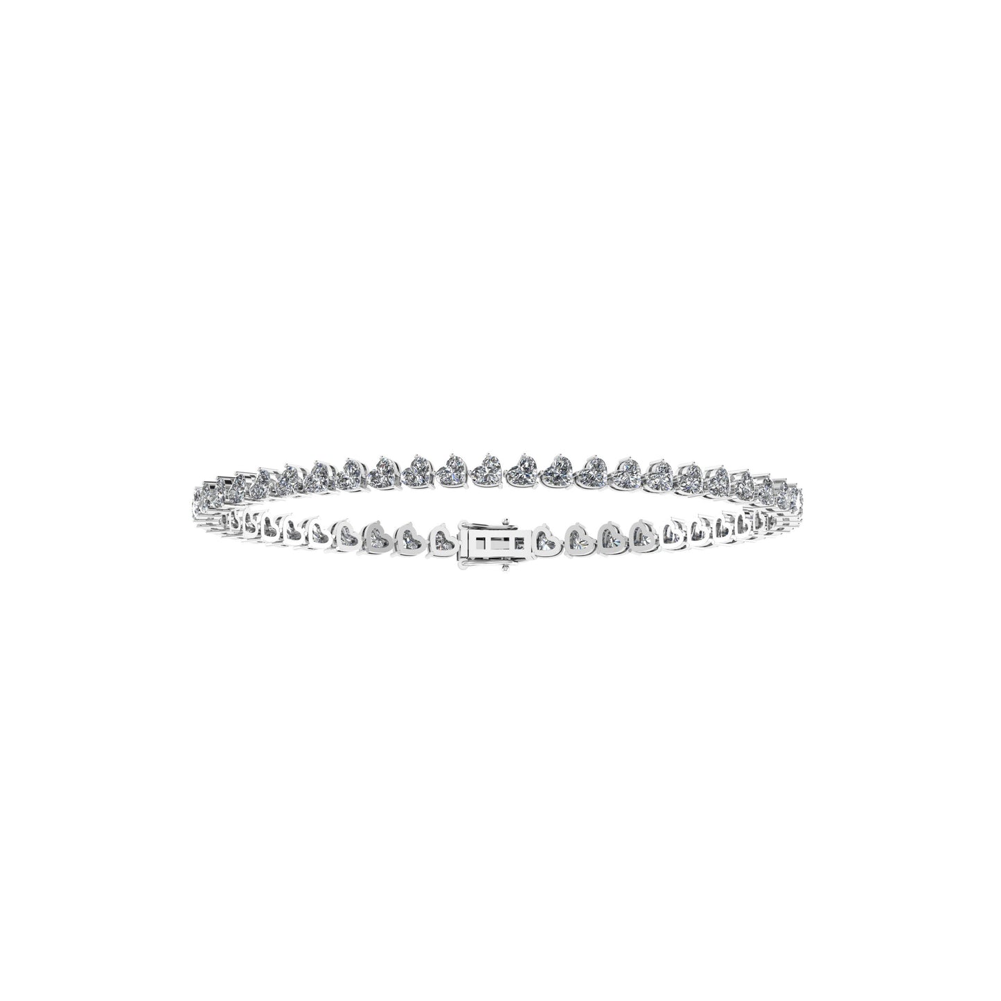 Lab Grown Diamond Heart Shape Tennis Bracelet