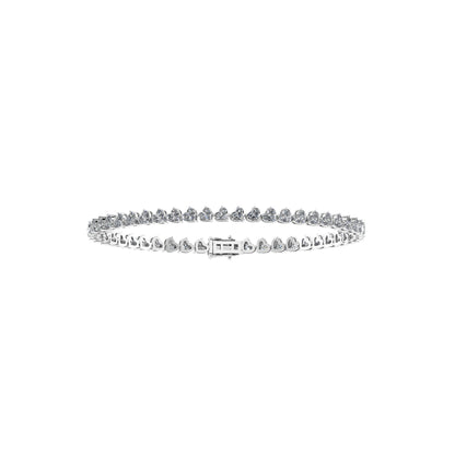 Lab Grown Diamond Heart Shape Tennis Bracelet