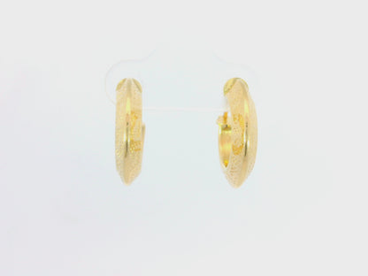Wide Engraved Round Hoop EarRings