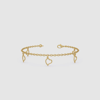 Heart Message gold Chain Bracelet