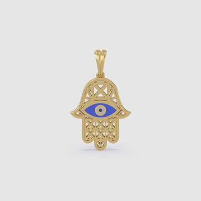 Hamsa Hand Gold Pendant
