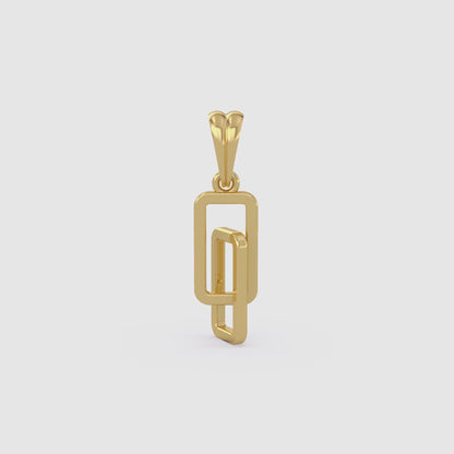 Pure Gold Double Square Pendant