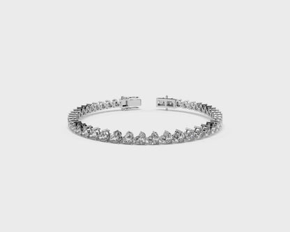 Lab Grown Diamond Heart Shape Tennis Bracelet