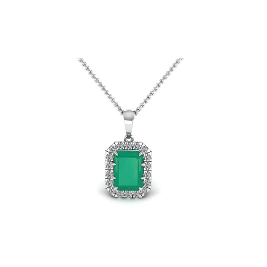 Emerald Cut Lab-Grown Diamond Pendant Set